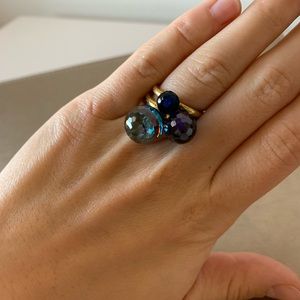 Henri Bindel Set of Three Stack Rings Size 7